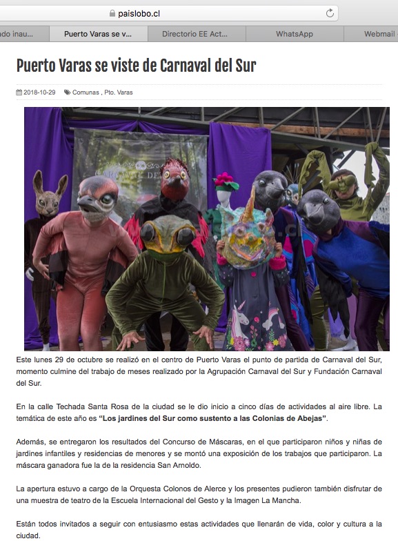 Lanzamiento del “Concurso Regional de Máscaras Carnaval del Sur 2018”