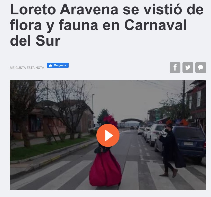 Loreto Aravena se vistió de flora y fauna en Carnaval del Sur