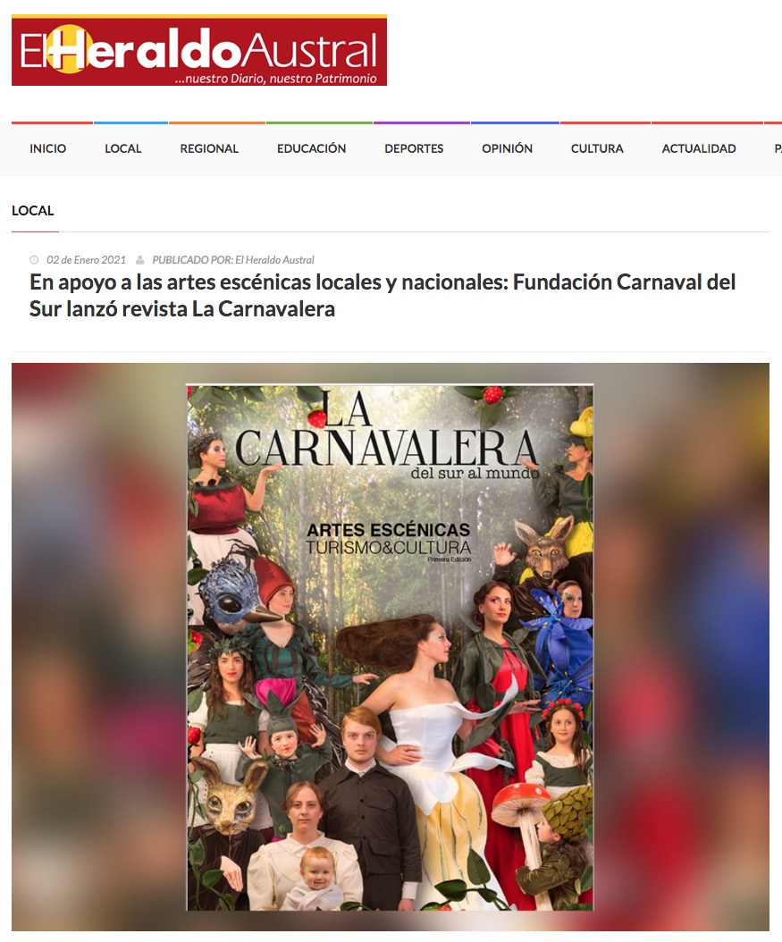 En apoyo a las artes escénicas locales y nacionales: Fundación Carnaval del Sur lanzó revista La Carnavalera