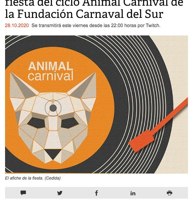 Djs de Ecuador animarán cuarta fiesta del ciclo Animal Carnival de la Fundación Carnaval del Sur